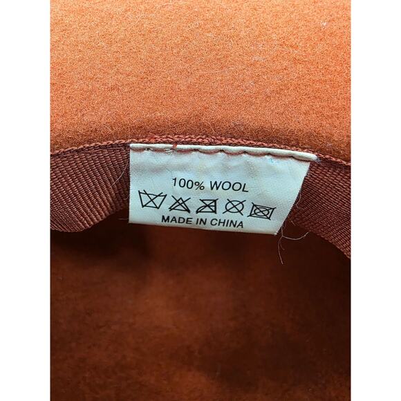 Wide-Brim 100% Wool Floppy‎ Hat Rust OS - Picture 2 of 4
